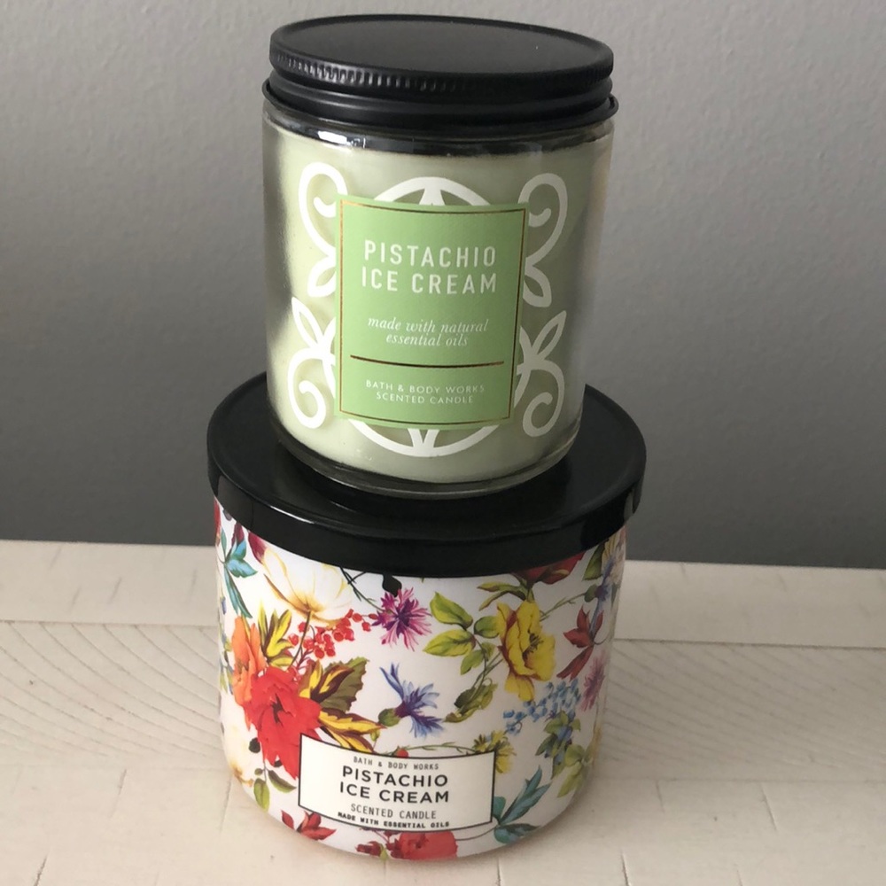 Bath & Body Works Pistachio Ice Cream 3 Wick & Single Wick
